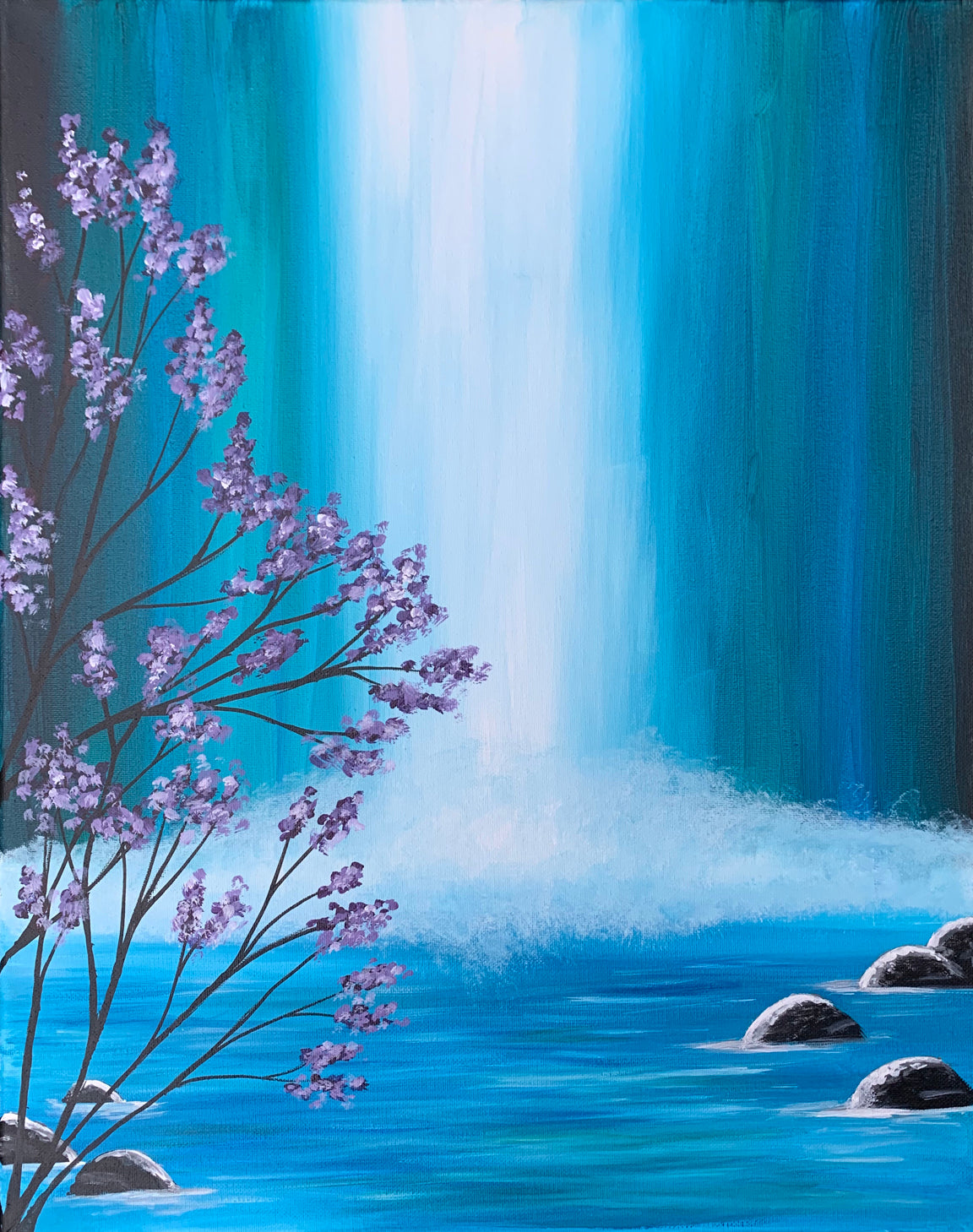 Easy Acrylic Painting Waterfall Waterfall Dreams By Tiffany Budd